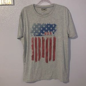 Extreme Concepts Gray American Flag Shirt USA Graphic Tee